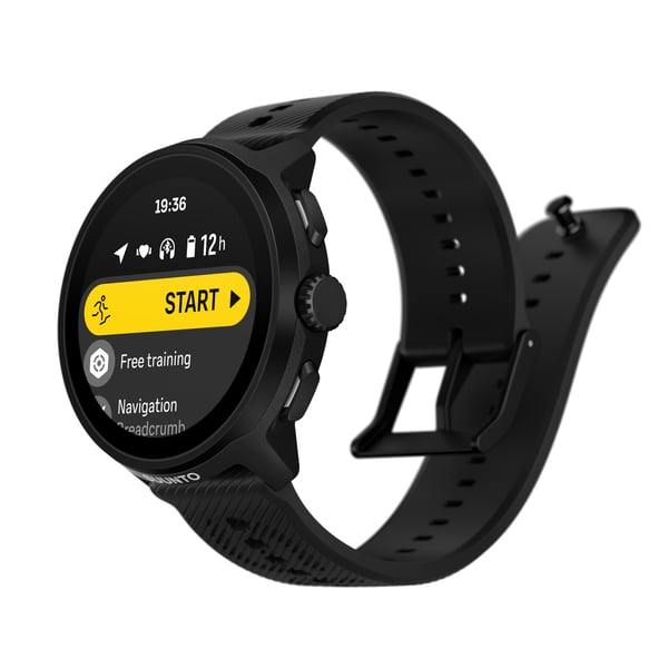 Suunto Run sportklocka, 46 mm, med helsvart silikonarmband