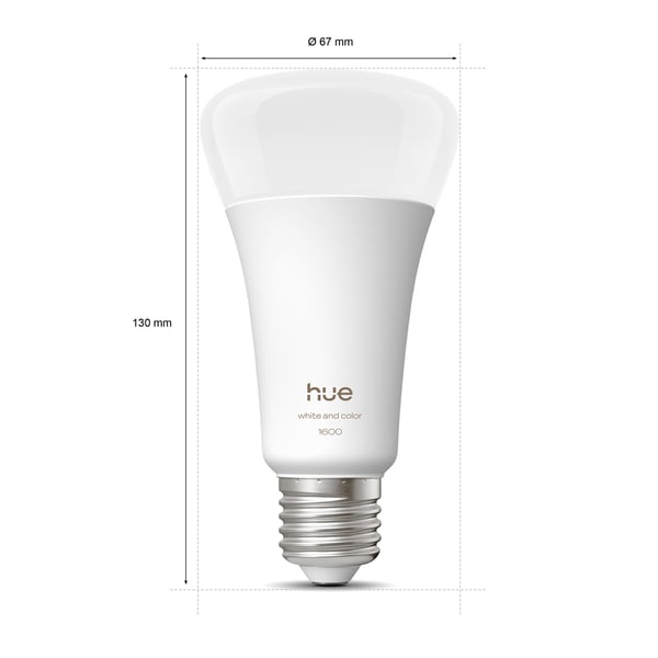 Philips Hue LED-smartlampa, Vit och färgambiance, E27, 1600 lm