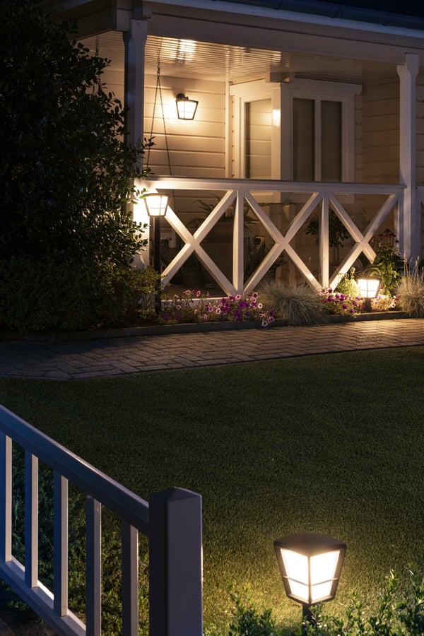 Philips Hue Econic Outdoor-smart lyslygte, opad, sort, 30 cm, 1150 lm
