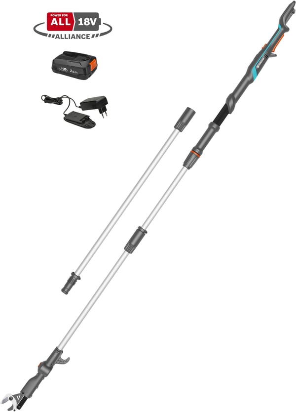 Gardena HighCut 360/18V P4A teleskopisk grensaks, inkl. batteri og oplader