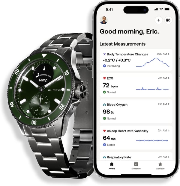 Withings Scanwatch Nova -smartwatch, 42 mm, grøn