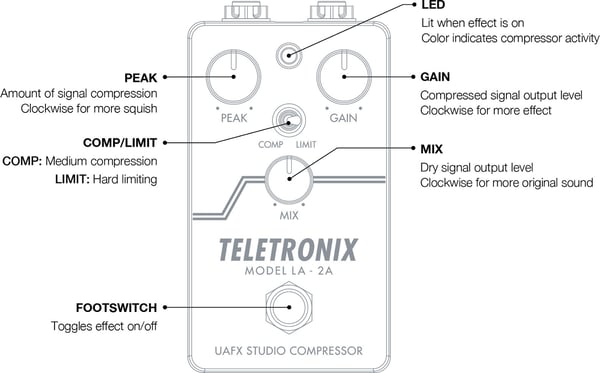 Universal Audio UAFX LA-2A Studio Compressor -pedal