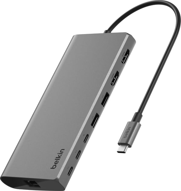 Belkin Connect USB-C 8-i-1 Dual Display Core Hub - hub, otte porte