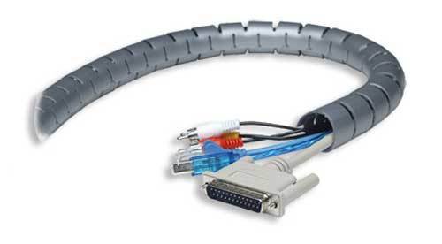 Spiral Wrap kabel ombrydning, 10 m lang, 15 mm diameter, sort