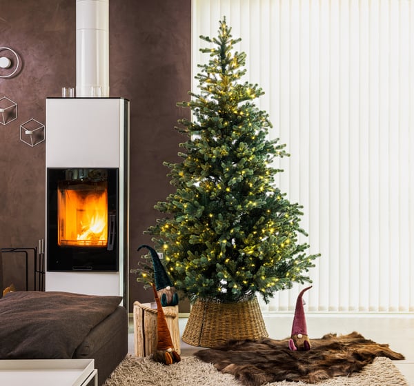 Enne Emerald Spruce äkta julgran med LED-lampor, 210 cm, grön