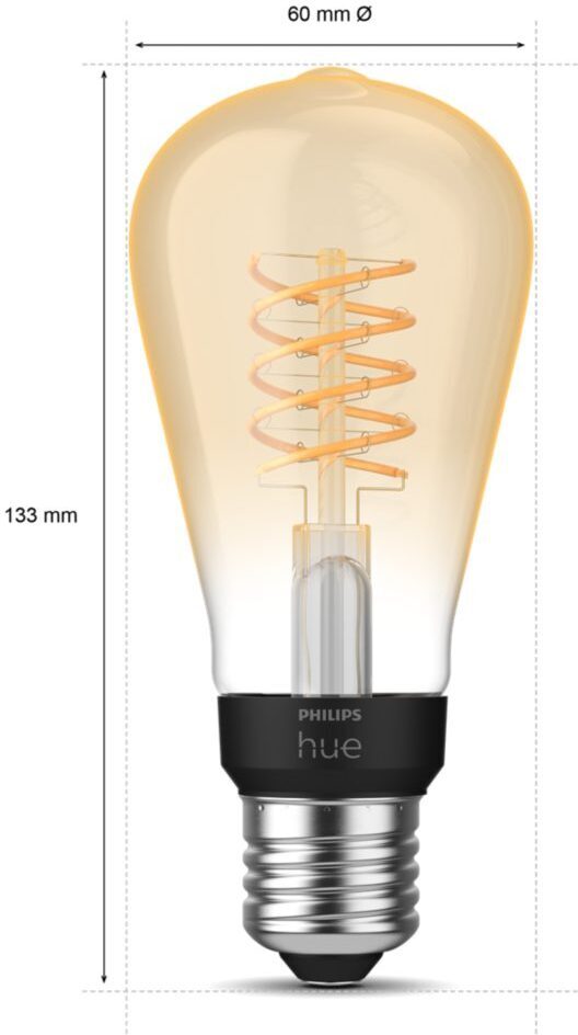 Philips Hue White Filament ST64 Edison -lampa, E27