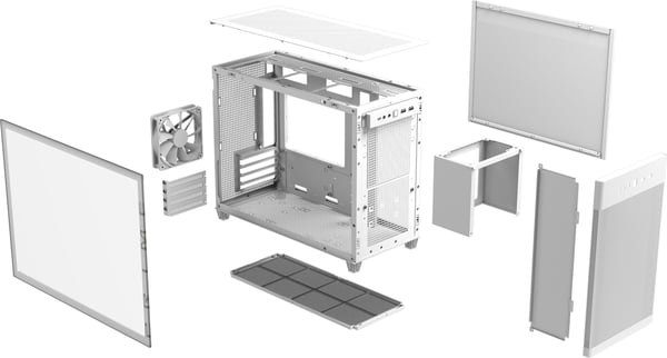 Asus Prime AP201 TG Micro-ATX-kabinet med vindue, hvid