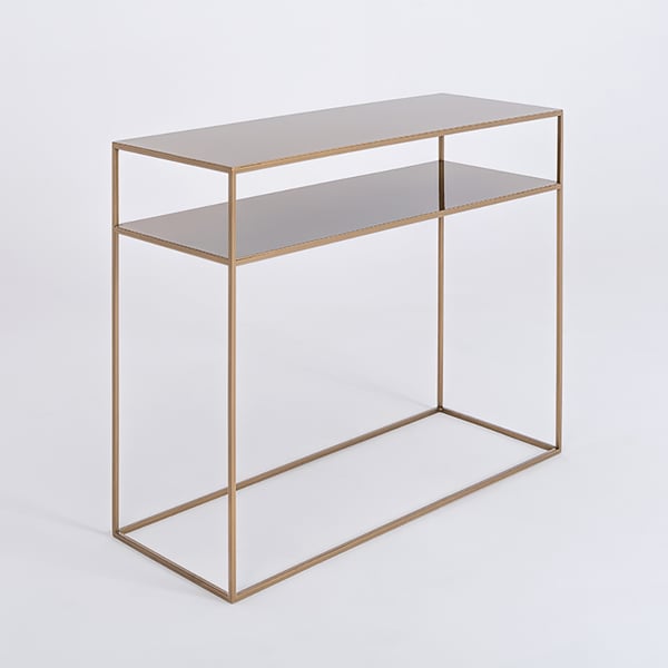 Konsolipöytä, TENSIO 2 FLOOR METAL, 100x35 cm, Kulta