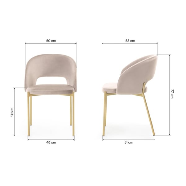 Stol, MORES, 77x50x53 cm, Beige