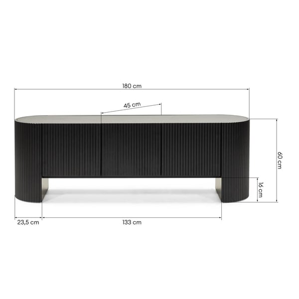 TV-skab, NOIR, 60x180x45 cm, Sort