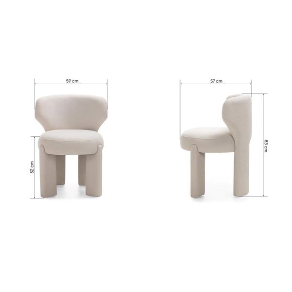 Stol, SELEN, 59x57x83 cm, Creme