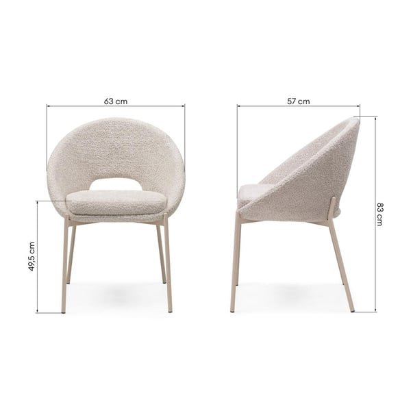 Stol, DEAN, 83x63x57 cm, Beige