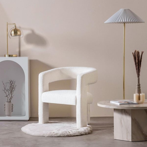 Lænestol, LAUREN, 66x57x76 cm, Creme