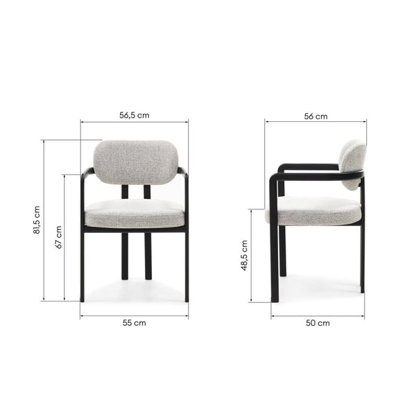 Polstret Stol, FLAIRE, 81x56,5x56 cm, Taupe