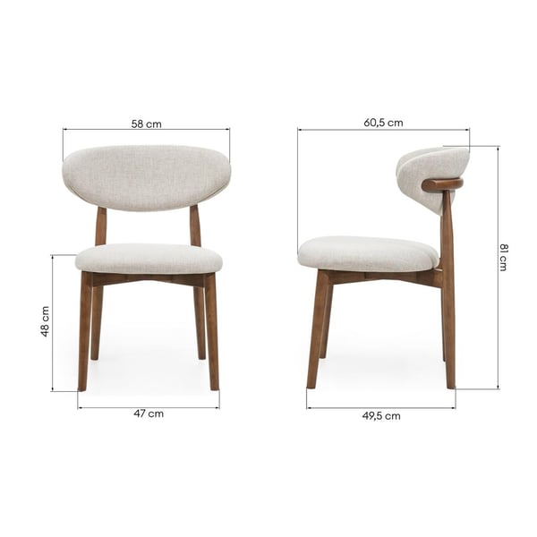 Spisebordsstol, MIRALI, 81x58x60,5 cm, Beige