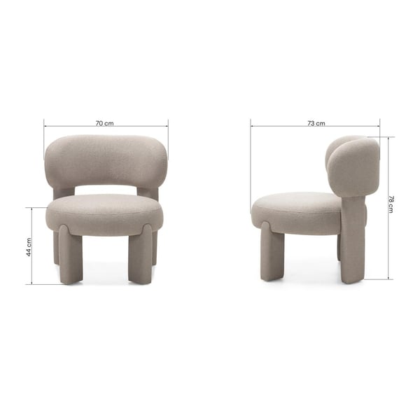 Fåtölj, SAMMA, 70x73x78 cm, Ljusbeige