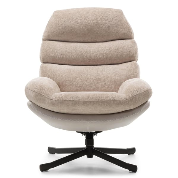 Drejestol med Fodskammel, UNO, 102x77.5x90 cm, Beige