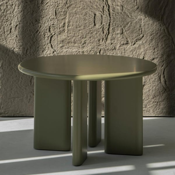 Spisebord, MOLIQ, 120x120x75 cm, Olivengrøn