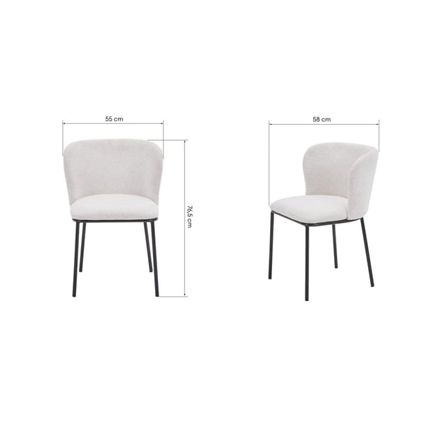 Spisebordsstol, NIKA, 55x58x76,5 cm, Lys Beige