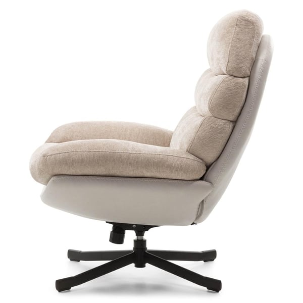 Drejestol med Fodskammel, UNO, 102x77.5x90 cm, Beige