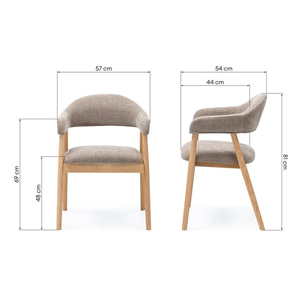 Polstret Stol, LARIS, 81x57x54 cm, Beige