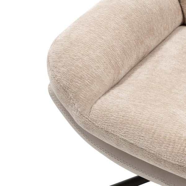 Drejestol med Fodskammel, UNO, 102x77.5x90 cm, Beige