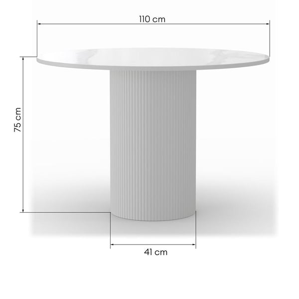 Ruokapöytä, MALENA, 110x110x75 cm, Off White