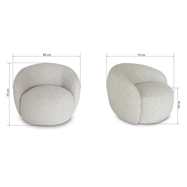 Drejestol, NORA, 72x89x91 cm, Beige