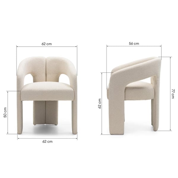 Polstret Stol, JOEL, 77x62x56 cm, Beige