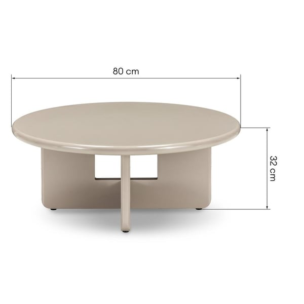 Sofabord, LARNA, 80x80x32 cm, Beige