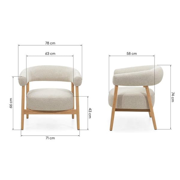 Nojatuoli, MUE, 78x70x74 cm, beige