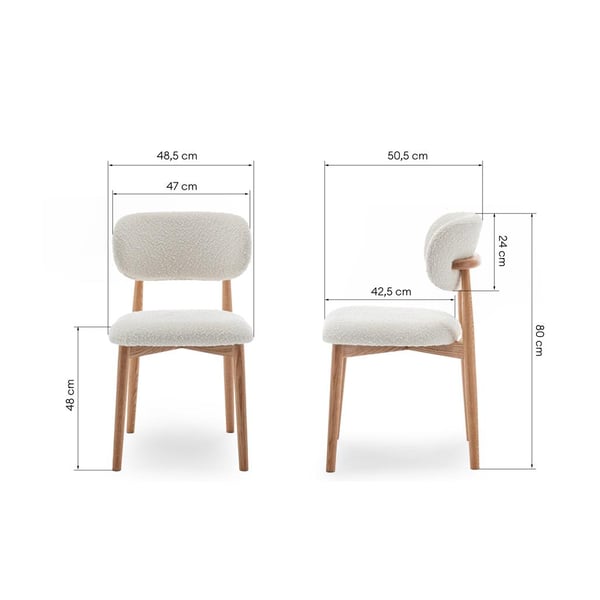 Polstret Stol, MIA, 80x48,5x50,5 cm, Off White