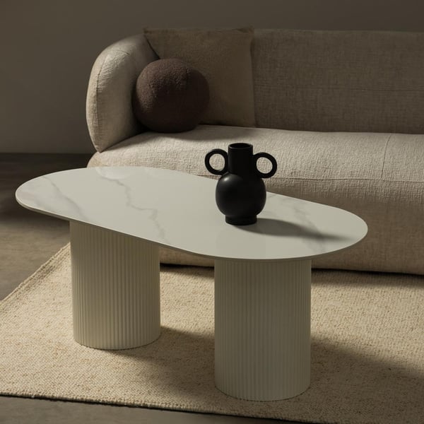 Sofabord, MARBELLA, 47x120x60 cm, Off White