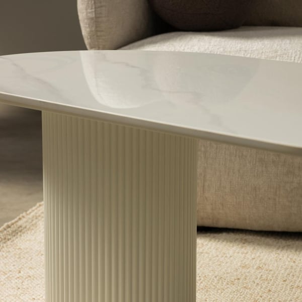 Sofabord, MARBELLA, 47x120x60 cm, Off White