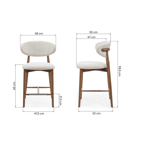 Spisestol, MIRALI, 58x55x98,5 cm, Beige