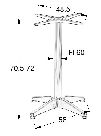 SH-7003-1/A aluminium - 58x58 cm