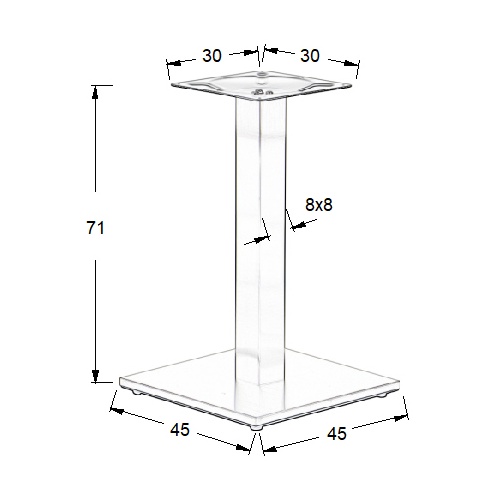 SH-2002-1/S/8 børstet - 45x45cm, børstet