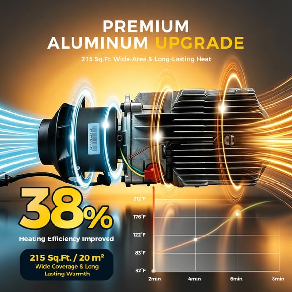 Sunster 8KW Dieselvärmare Luftvärmare 12/24V & 230V med GSM 4G & Bluetooth, Start/Stop, Ventilationsfunktion – Webasto