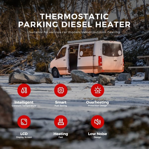 Sunster 8KW DieselväRmare 110-240V, 12V/24V BäRbar DieselväRmare, Med Bluetooth-Anslutning, LCD Och FjäRrkontroll, Effektiv VäRme, LåG Ljudnivå, FöR Husbil Husvagn Lastbil TäLt