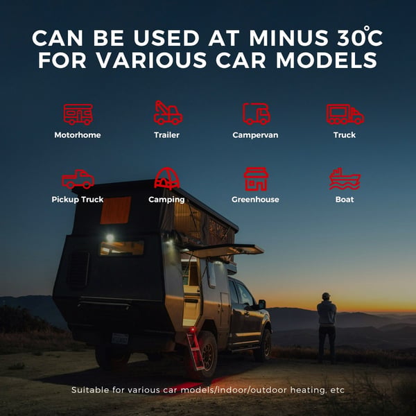 Sunster 8KW DieselväRmare 110-240V, 12V/24V BäRbar DieselväRmare, Med Bluetooth-Anslutning, LCD Och FjäRrkontroll, Effektiv VäRme, LåG Ljudnivå, FöR Husbil Husvagn Lastbil TäLt