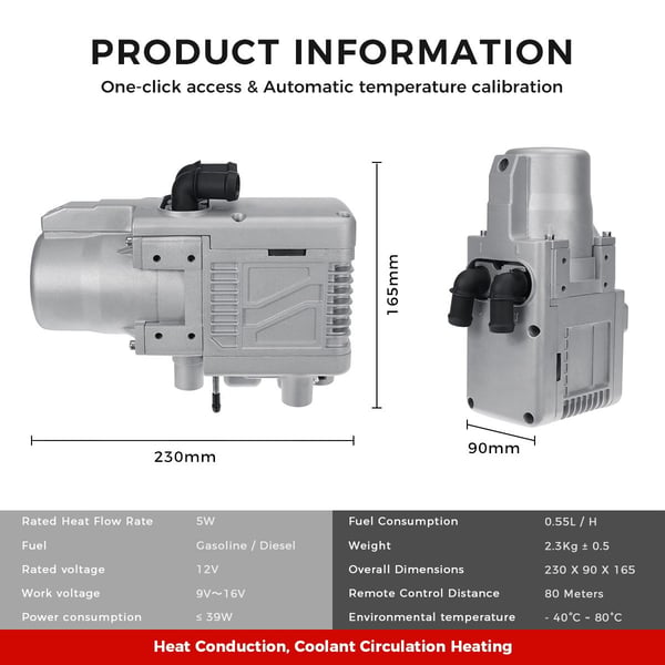 Sunster  LQ 1 5KW diesellämmitin vedenlämmitin Water 12V diesel/bensiinilämmitin LCD