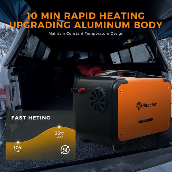 Sunster 8KW diesellämmittimen ilmanlämmitin 12V, kannettava ohjaamon lämmitin LCD-näytöllä ja kaukosäätimellä autoon, kuorma-autoon, matkailuautoon