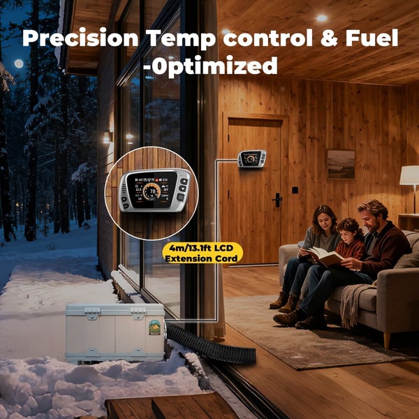 Sunster 8KW Diesellämmitin Ilmanlämmitin 12V &110-240V Start/Stop-toiminnolla, tuuletustoiminnolla, Bluetoothilla ja kaukosäätimellä – Webasto