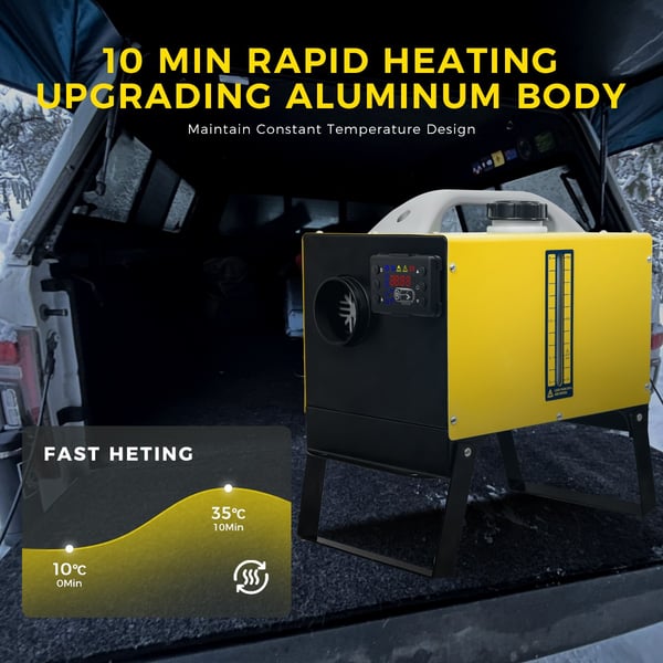 SUNSTER Diesellämmitin Ilmanlämmitin 8KW 12V/24V LCD-näytöllä, Hiljainen diesellämmitin autoon, matkailuautoon, autotalliin, retkeilyyn, kalastukseen