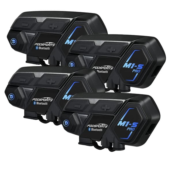 Motorcykel Bluetooth Headset, 8 Rytter Intercom, Vandtæt, 20 Timer Taletid