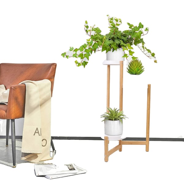 Bambusplanteholder, 3-lags design, multifunktionel brug,Guld