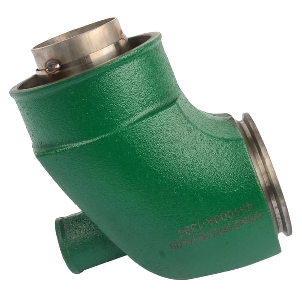 Pakoputken kulma, 316 ruostumaton teräs, purkuhalkaisija 102mm ID, vesiliitäntähalkaisija 29mm ID, yhteensopiva Volvo Penta -moottoreiden kanssa