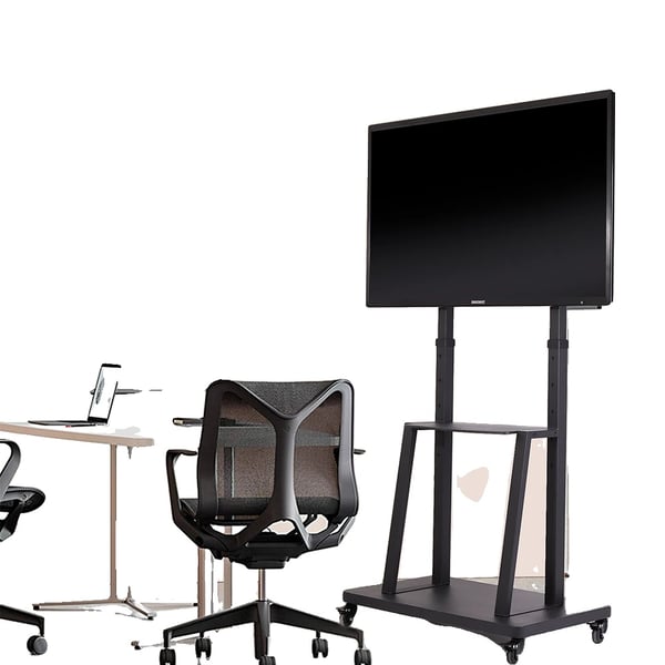 TV-bord, Højdejusterbart, Rullende Hjul,sort
