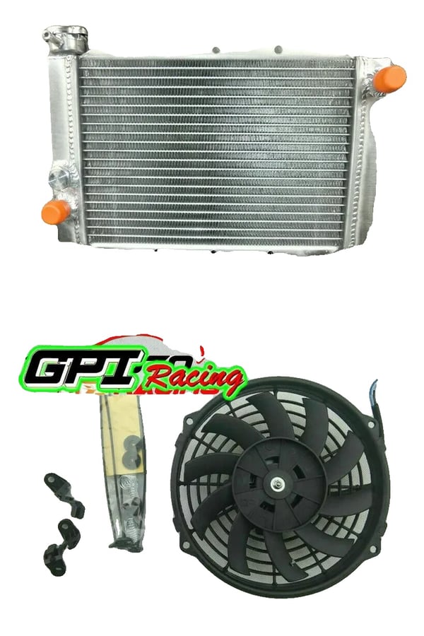 Radiator, Aluminiumkonstruktion, Kompatibel med Yamaha YFM400, Kompatibel med Yamaha YFM450, Letvægtsdesign, Elektrisk kølevifte inkluderet