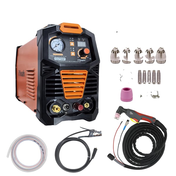 Plasma Cutter, 55A Nominel Effekt, Maksimal Skæredybde 20mm, Indgangsspænding 120V/240V, Dimensioner 46x32x26cm, Arbejdscyklus 60%